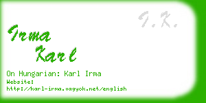 irma karl business card